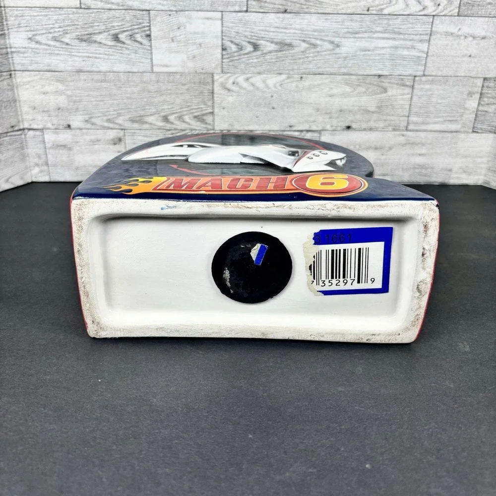 SPEED RACER MOVIE 2008 MACH 6CERAMIC COIN Piggy‎ BANK Red Blue White